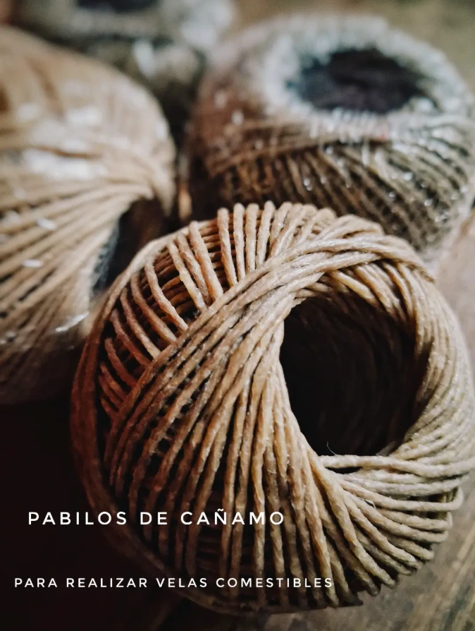 Pabilos de cañamo para velas comestibles